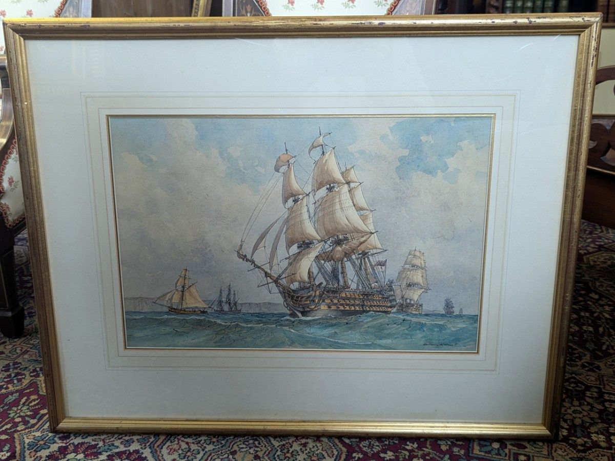 William McDowell (1888-1950), Ink & Watercolour - 'The Victory'